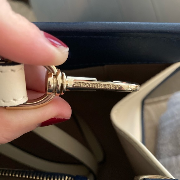 Strathberry Navy, Red, and White Tote Bag - Picture 6 of 16